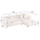ΚΑΝΑΠΕΣ ΓΩΝΙΑ (ΔΕΞΙΑ) 3-ΘΕΣΙΟΣ GRACE HM3280.02R ΛΕΥΚΟ ΥΦΑΣΜΑ 252x160x70-90Υεκ