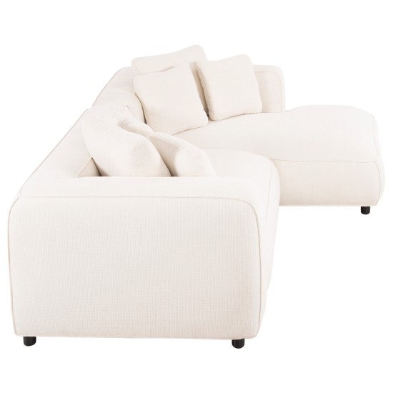 ΚΑΝΑΠΕΣ ΓΩΝΙΑ (ΔΕΞΙΑ) 3-ΘΕΣΙΟΣ GRACE HM3280.02R ΛΕΥΚΟ ΥΦΑΣΜΑ 252x160x70-90Υεκ