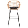 ΣΚΑΜΠΟ ΜΠΑΡ ΨΗΛΟ ALLEGRA HM5640.11 ΜΠΕΖ P.E. RATTAN-ΜΑΥΡΟ ΜΕΤΑΛΛΟ 54x55x108Υεκ.