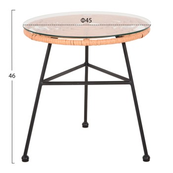 ΣΕΤ ΕΞΩΤΕΡΙΚΟΥ ΧΩΡΟΥ 3ΤΜΧ ALLEGRA HM21047.11 ΜΠΕΖ ΣΥΝΘ.RATTAN-ΜΕΤΑΛΛΟ ΣΕ ΜΑΥΡΟ