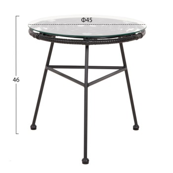 ΣΕΤ ΕΞΩΤΕΡΙΚΟΥ ΧΩΡΟΥ 3ΤΜΧ ALLEGRA HM21047.12 ΜΑΥΡΟ ΣΥΝΘ.RATTAN & ΜΕΤΑΛΛΟ