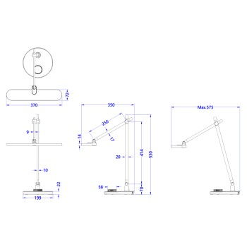 ΦΩΤΙΣΤΙΚΟ ΓΡΑΦΕΙΟΥ LED BLAIN PRO HM4446.07 ΓΚΡΙ ΒΑΣΗ ABS-ΓΚΡΙ ΑΛΟΥΜΙΝΙΟ 57,5x53Υεκ.