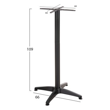 ΒΑΣΗ ΜΠΑΡ ΑΛΟΥΜΙΝΙΟΥ 4ΝΥΧΗ 66X66X109Υεκ. ΜΕ ΣΤΑΥΡΟ 44x44εκ. HM450.03 ΜΑΥΡΗ