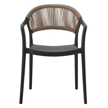 ΠΟΛΥΘΡΟΝΑ ΠΟΛΥΠΡΟΠΥΛΕΝΙΟΥ EVA HM6155.02 ΜΑΥΡΗ ΜΕ ΜΠΕΖ ΣΧΟΙΝΙ 56,5x53x80Υεκ.