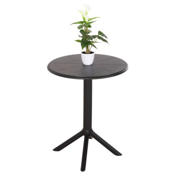 ΤΡΑΠΕΖΙ ΠΟΛΥΠΡΟΠΥΛΕΝΙΟΥ ΣΤΡΟΓΓΥΛΟ TERRIN HM6124.12 ΜΑΥΡΟ Φ60x75Υεκ.