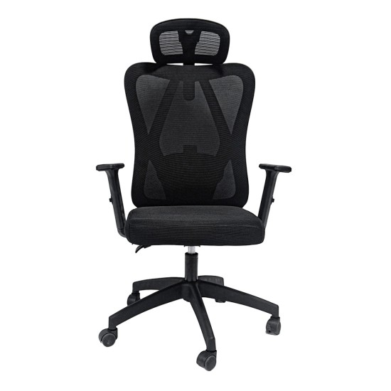 ΚΑΡΕΚΛΑ ΓΡΑΦΕΙΟΥ MEXER HM1195.01 ΜΑΥΡΟ MESH-ΜΕΤΑΛ.ΒΑΣΗ-NYLON ΣΚΕΛΕΤΟΣ 68x70x136Υεκ.