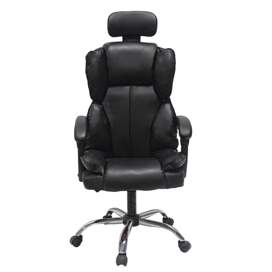 ΚΑΡΕΚΛΑ ΓΡΑΦΕΙΟΥ OCTAVIUS HM1202 ΜΑΥΡΟ PVC & NYLON-ΜΕΤΑΛ.ΧΡΩΜΙΟ ΒΑΣΗ 63x73x129Υεκ