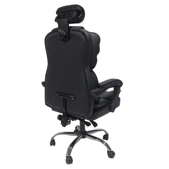 ΚΑΡΕΚΛΑ ΓΡΑΦΕΙΟΥ OCTAVIUS HM1202 ΜΑΥΡΟ PVC & NYLON-ΜΕΤΑΛ.ΧΡΩΜΙΟ ΒΑΣΗ 63x73x129Υεκ