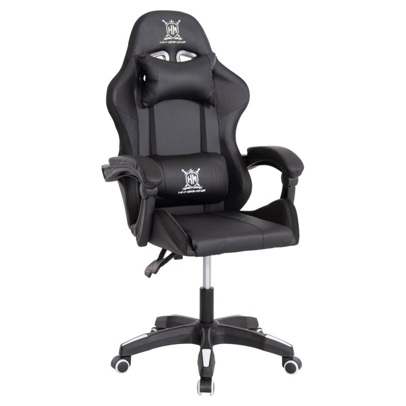 ΠΟΛΥΘΡΟΝΑ GAMING DARREN HM1203.04 ΜΑΥΡΟ-ΛΕΥΚΟ PVC 58.5x100x120Υεκ.