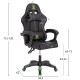 ΠΟΛΥΘΡΟΝΑ GAMING DARREN HM1203.03 ΜΑΥΡΟ-ΠΡΑΣΙΝΟ PVC & NYLON 58.5x100x120Υεκ.