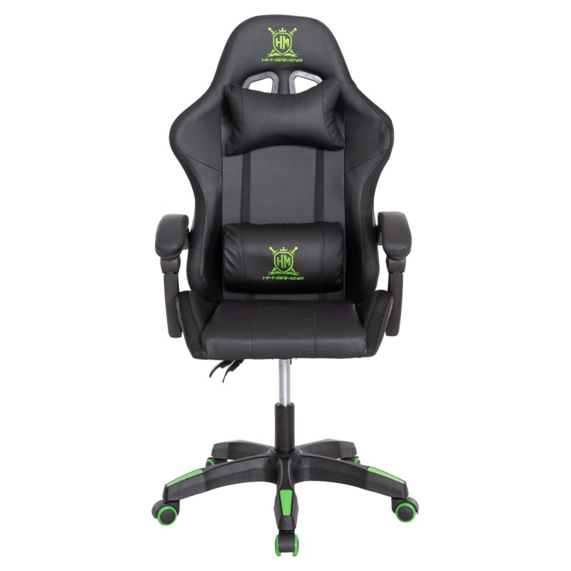 ΠΟΛΥΘΡΟΝΑ GAMING DARREN HM1203.03 ΜΑΥΡΟ-ΠΡΑΣΙΝΟ PVC 58.5x100x120Υεκ.