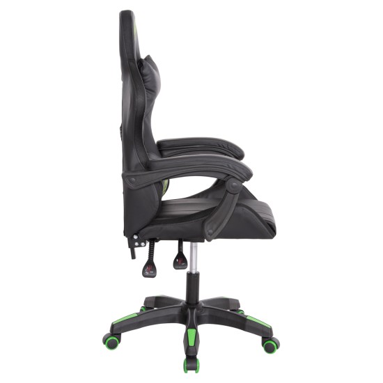 ΠΟΛΥΘΡΟΝΑ GAMING DARREN HM1203.03 ΜΑΥΡΟ-ΠΡΑΣΙΝΟ PVC & NYLON 58.5x100x120Υεκ.