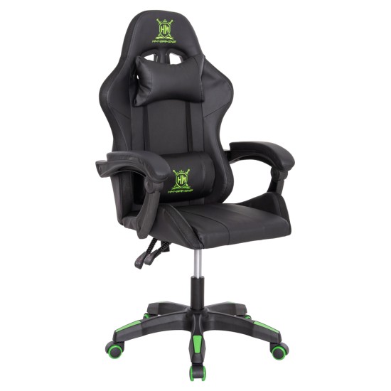 ΠΟΛΥΘΡΟΝΑ GAMING DARREN HM1203.03 ΜΑΥΡΟ-ΠΡΑΣΙΝΟ PVC & NYLON 58.5x100x120Υεκ.