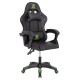 ΠΟΛΥΘΡΟΝΑ GAMING DARREN HM1203.03 ΜΑΥΡΟ-ΠΡΑΣΙΝΟ PVC & NYLON 58.5x100x120Υεκ.