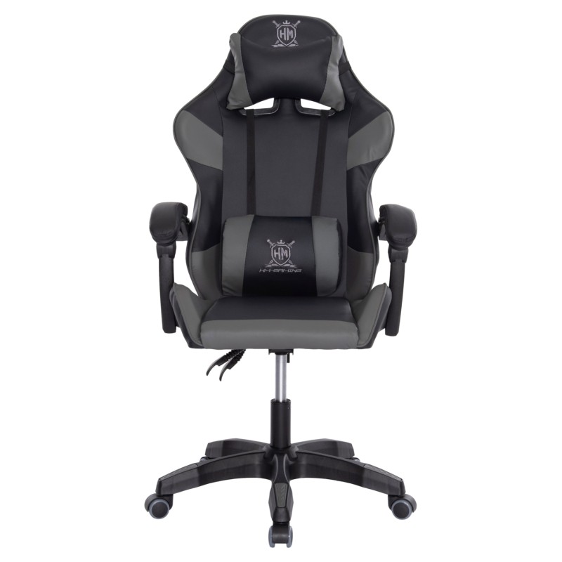 ΠΟΛΥΘΡΟΝΑ GAMING DARREN HM1203.10 ΜΑΥΡΟ-ΓΚΡΙ PVC 60x60x120Υεκ.