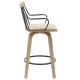 ΣΚΑΜΠΟ ΜΠΑΡ JUDI HM9985.01 WHITE WASH Κ.Π.-ΜΑΥΡΟ ΜΕΤΑΛΛΟ-ΜΠΕΖ ΥΦΑΣΜΑ 48x52x92Υεκ