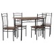 ΣΕΤ ΤΡΑΠΕΖΑΡΙΑΣ 5ΤΜΧ PEARY HM9416.11 ΜΕΤΑΛΛΟ ΜΑΥΡΟ-MDF ΚΑΡΥΔΙ 110x60x74Yεκ.