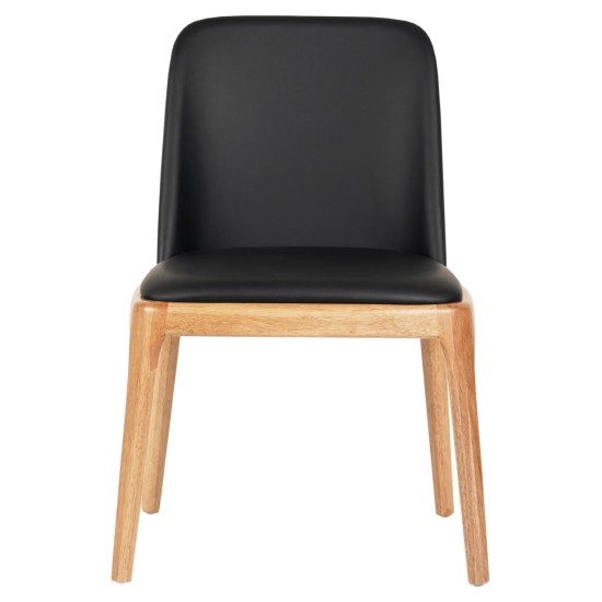 KΑΡΕΚΛΑ ΤΡΑΠΕΖΑΡΙΑΣ FURLAN HM9944.01 RUBBERWOOD-ΜΑΥΡΟ PU 54,5x58x86Υεκ