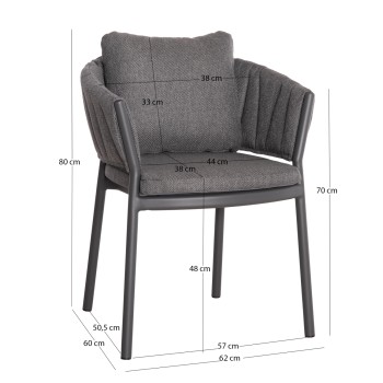 ΠΟΛΥΘΡΟΝΑ ΤΡΑΠΕΖΑΡΙΑΣ SHANKS HM6207.01 ΣΚΟΥΡΟ ΓΚΡΙ ΑΛΟΥΜ. & OLEFIN ΥΦΑΣΜΑ 62x60x75-80Υεκ