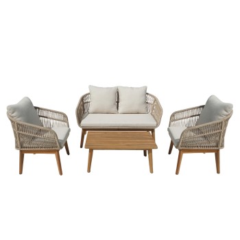 ΣΕΤ ΣΑΛΟΝΙ ΕΞ.ΧΩΡΟΥ 4ΤΜΧ FRANKY HM6231 ΞΥΛΟ ΑΚΑΚΙΑΣ-ΜΕΤΑΛΛΟ-ΣΧΟΙΝΙ