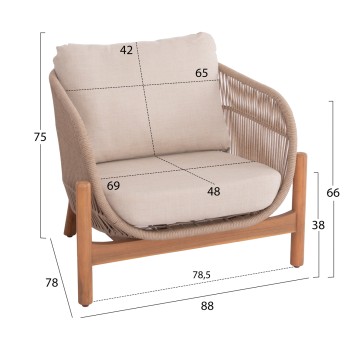 ΣΕΤ ΣΑΛΟΝΙ ΕΞ.ΧΩΡΟΥ 4ΤΜΧ SANJI HM6219 ΞΥΛΟ ΑΚΑΚΙΑΣ-ΑΛΟΥΜΙΝΙΟ-ΣΧΟΙΝΙ