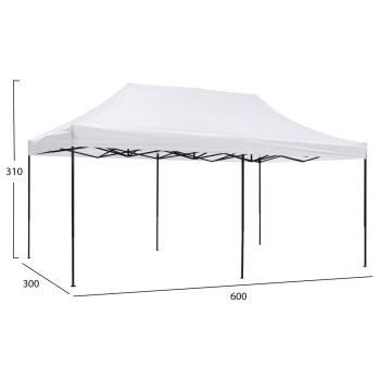 ΚΙΟΣΚΙ/GAZEBO MATTHEW HM6312 ΠΤΥΣΣΟΜΕΝΟ-ΣΚΕΛΕΤΟΣ ΜΕΤΑΛ.ΜΑΥΡΟΣ-ΛΕΥΚΟ ΥΦΑΣΜΑ 3x6x3,10Yμ