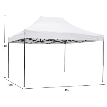 ΚΙΟΣΚΙ/GAZEBO MATTHEW HM6311 ΠΤΥΣΣΟΜΕΝΟ-ΣΚΕΛΕΤΟΣ ΜΕΤΑΛ.ΜΑΥΡΟΣ-ΛΕΥΚΟ ΥΦΑΣΜΑ 3x4,5x3,10Yμ