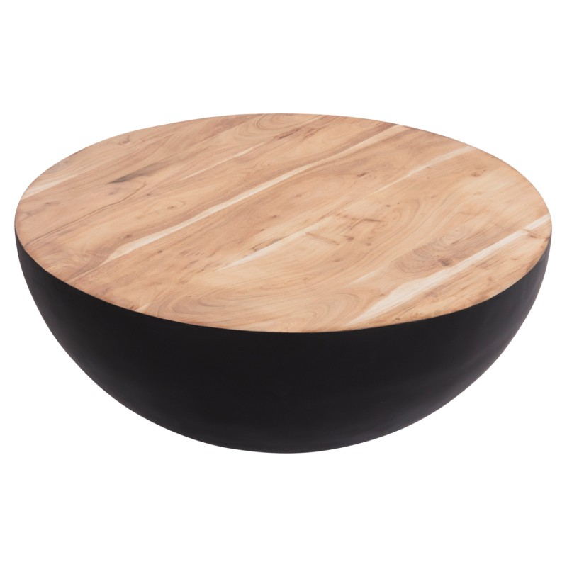 ΔΙΑΚΟΣΜΗΤΙΚΟ ΤΡΑΠΕΖΙ ΣΑΛΟΝΙΟΥ BOWL Φ90X37,5Yεκ. ΜΑΥΡΟ ΜΕ ΞΥΛΟ ΑΚΑΚΙΑΣ HM8717.21