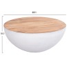 ΔΙΑΚΟΣΜΗΤΙΚΟ ΤΡΑΠΕΖΙ ΣΑΛΟΝΙΟΥ BOWL Φ91x38,5Yεκ. ΛΕΥΚΟ ΜΕ ΞΥΛΟ ΑΚΑΚΙΑΣ HM8717.23 Β'ΔΙΑΛΟΓΗΣ