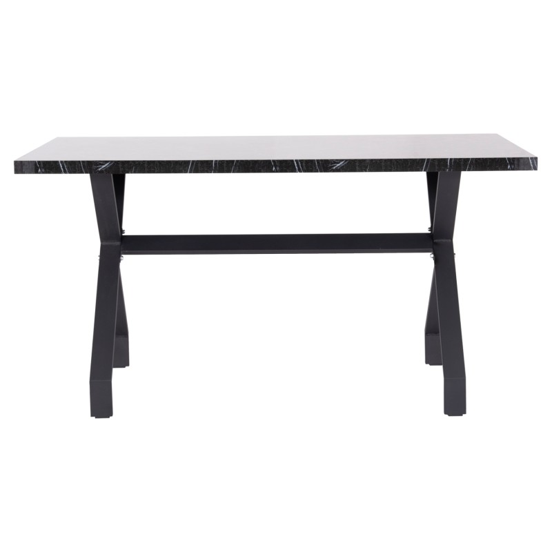 ΤΡΑΠΕΖΙ ΚΟΥΖΙΝΑΣ LANA HM18221.02 ΜΕΛΑΜΙΝΗ ΜΑΥΡΟ ΜΑΡΜΑΡΟ-ΜΑΥΡΑ ΜΕΤΑΛ.ΠΟΔΙΑ 140x70x72.5Υεκ