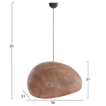 ΦΩΤΙΣΤΙΚΟ ΟΡΟΦΗΣ ΜΕ ΟΨΗ ΠΕΤΡΑΣ STONER (M) HM4418 ΣΚΟΥΡΟ ΜΠΕΖ 55x45x40Υεκ.