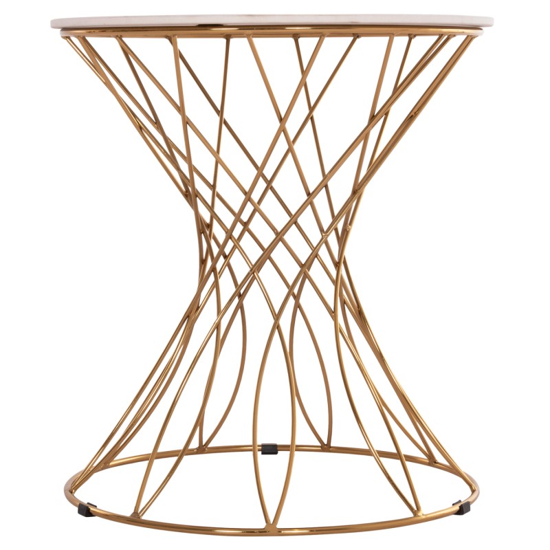 ΒΟΗΘΗΤΙΚΟ ΤΡΑΠΕΖΑΚΙ RUDY HM18037.01 ΚΕΡΑΜΙΚΟ TOP ΛΕΥΚΟ-ΜΕΤΑΛΛΟ ΧΡΥΣΟ Φ45x48,5Υεκ.