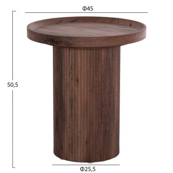 ΒΟΗΘΗΤΙΚΟ ΤΡΑΠΕΖΙ MARGON HM18027 MDF ΣΕ ΣΚΟΥΡΟ ΚΑΦΕ ΞΥΛΟΥ Φ45x50,5Υεκ.