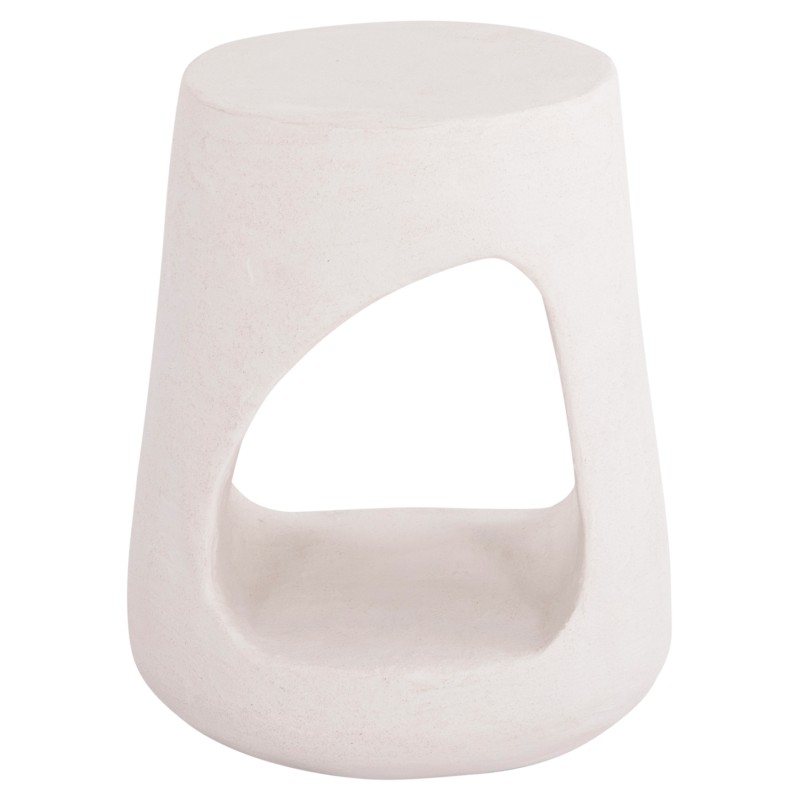 ΣΚΑΜΠΟ ΣΤΡΟΓΓΥΛΟ ΣΕΙΡΑ SANTORINI HM18056 ΠΟΛΥΡΗΤΙΝΗ ΣΕ ΥΠΟΛΕΥΚΟ ΧΡΩΜΑ Φ38x47Yεκ.