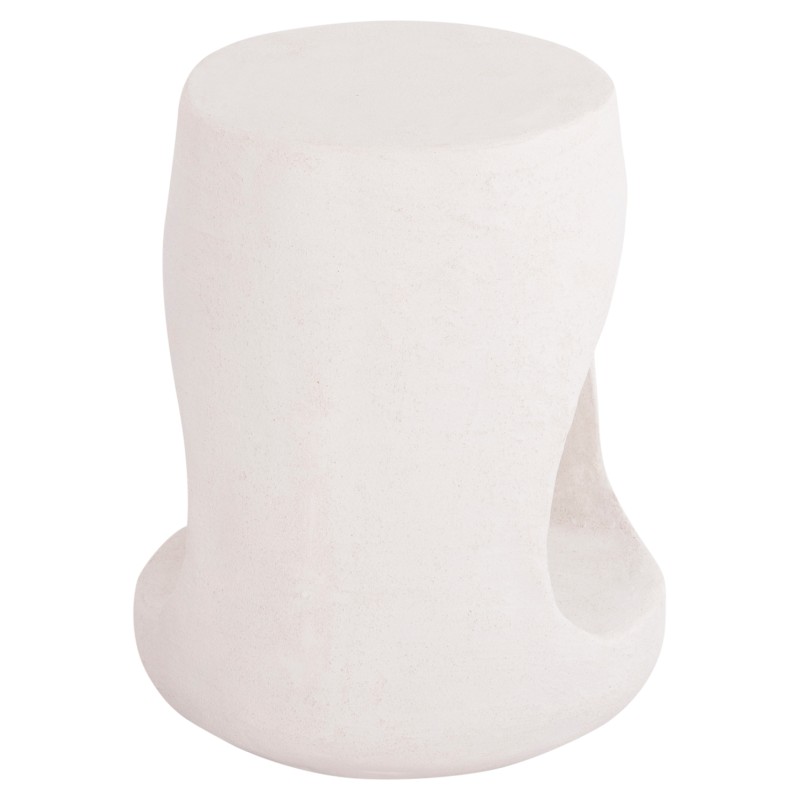 ΣΚΑΜΠΟ ΣΤΡΟΓΓΥΛΟ ΣΕΙΡΑ SANTORINI HM18056 ΠΟΛΥΡΗΤΙΝΗ ΣΕ ΥΠΟΛΕΥΚΟ ΧΡΩΜΑ Φ38x47Yεκ.