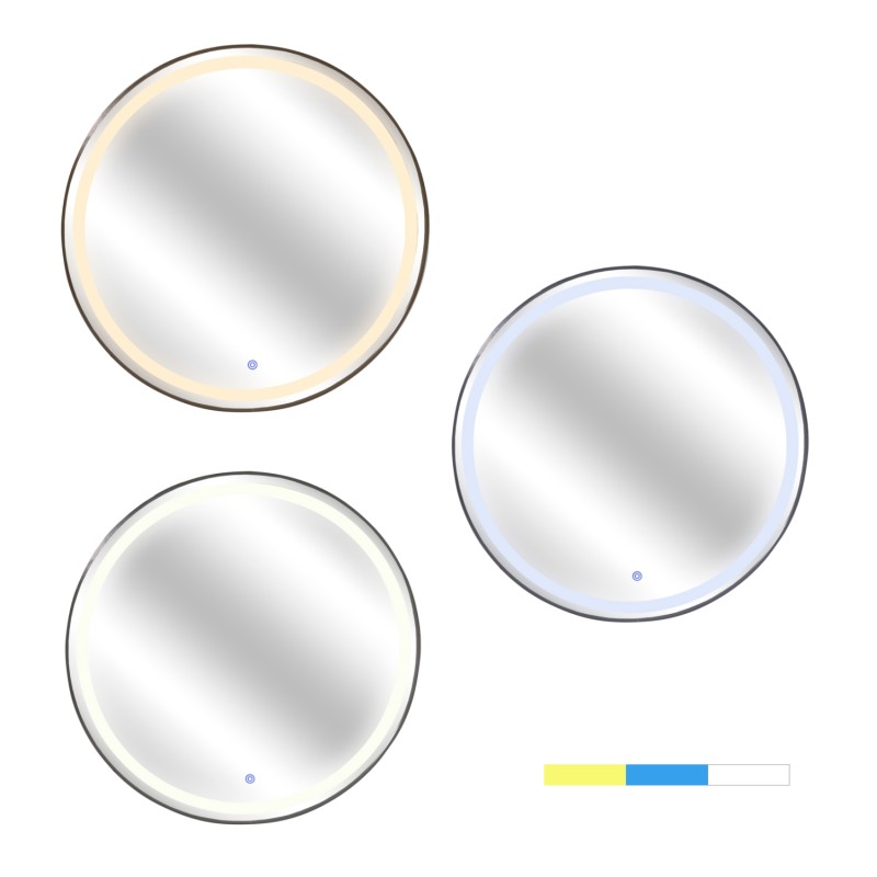 ΚΑΘΡΕΠΤΗΣ ΤΟΙΧΟΥ ΣΤΡΟΓΓΥΛΟΣ ROUNDER HM4503.01 ΑΛΟΥΜΙΝΙΟ ΣΕ ΜΑΥΡΟ-ΦΩΤΙΣΜΟΣ LED Φ80εκ.