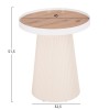 ΤΡΑΠΕΖΑΚΙ ΒΟΗΘΗΤΙΚΟ DENTON HM18023.02 MDF TOP ΦΥΣΙΚΟ ΞΥΛΟΥ-ΒΑΣΗ ΛΕΥΚΗ Φ45x51,5Υεκ.