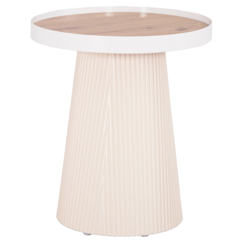 ΤΡΑΠΕΖΑΚΙ ΒΟΗΘΗΤΙΚΟ DENTON HM18023.02 MDF TOP ΦΥΣΙΚΟ ΞΥΛΟΥ-ΒΑΣΗ ΛΕΥΚΗ Φ45x51,5Υεκ.