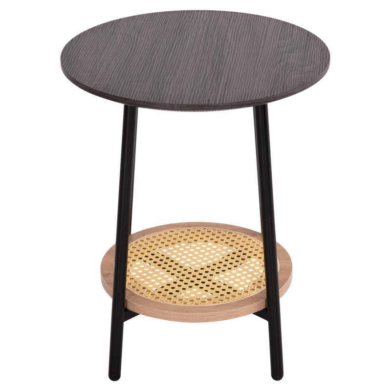 ΒΟΗΘΗΤΙΚΟ ΤΡΑΠΕΖAKI SEWELL HM18034 MDF ΣΕ ZEBRANO-ΜΕΤΑΛΛΙΚΑ ΠΟΔΙΑ-WICKER Φ45x55Υεκ