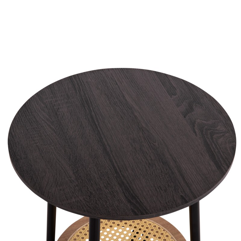 ΒΟΗΘΗΤΙΚΟ ΤΡΑΠΕΖAKI SEWELL HM18034 MDF ΣΕ ZEBRANO-ΜΕΤΑΛΛΙΚΑ ΠΟΔΙΑ-WICKER Φ45x55Υεκ