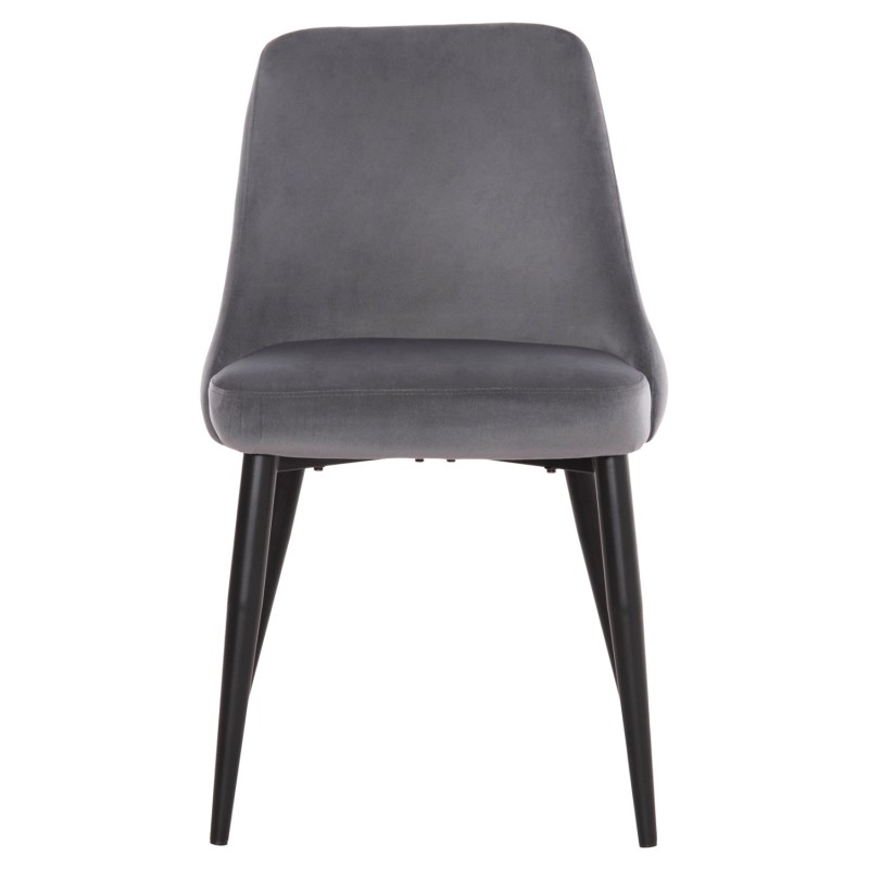 ΚΑΡΕΚΛΑ SERENITY HM8527.11 ΒΕΛΟΥΔΟ ΓΚΡΙ ΜΕ ΜΑΥΡΑ ΜΕΤΑΛΛΙΚΑ ΠΟΔΙΑ 51x54x83,5Υεκ.