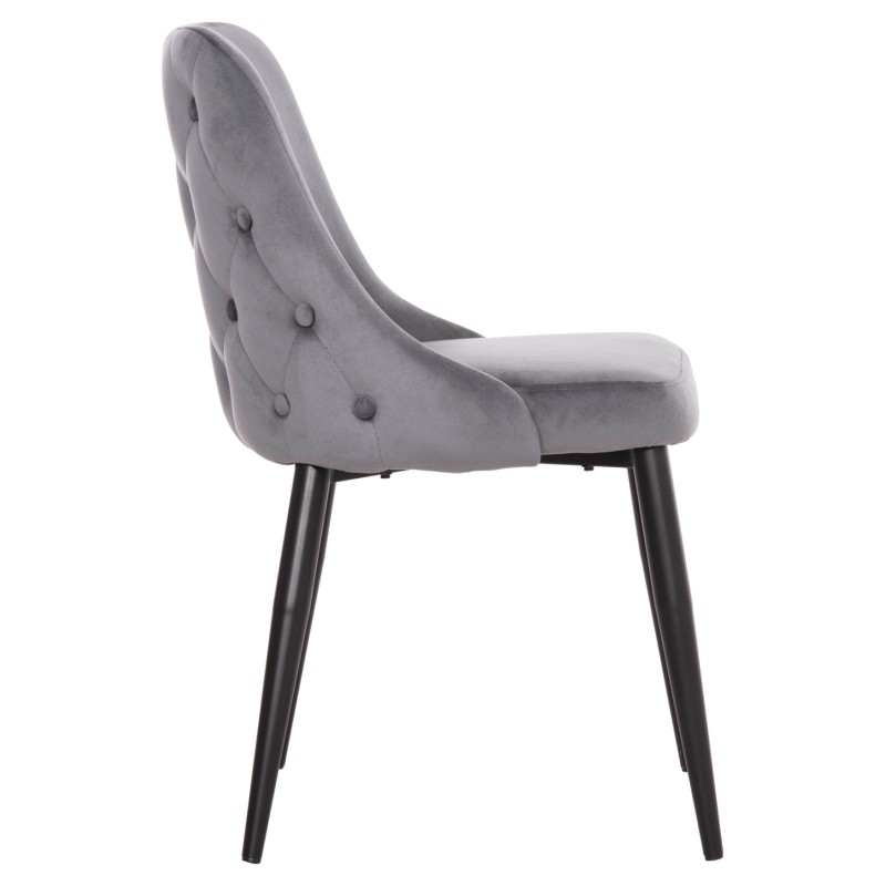 ΚΑΡΕΚΛΑ SERENITY HM8527.11 ΒΕΛΟΥΔΟ ΓΚΡΙ ΜΕ ΜΑΥΡΑ ΜΕΤΑΛΛΙΚΑ ΠΟΔΙΑ 51x54x83,5Υεκ.