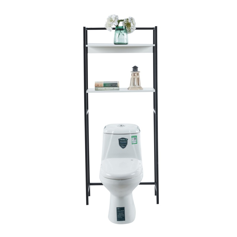 ΕΠΙΠΛΟ ΠΛΥΝΤΗΡΙΟΥ-ΡΑΦΙΕΡΑ HYGI HM18072.02 ΜΕΤΑΛΛΟ ΜΑΥΡΟ-MDF ΛΕΥΚΟ 64x25x156Υεκ.