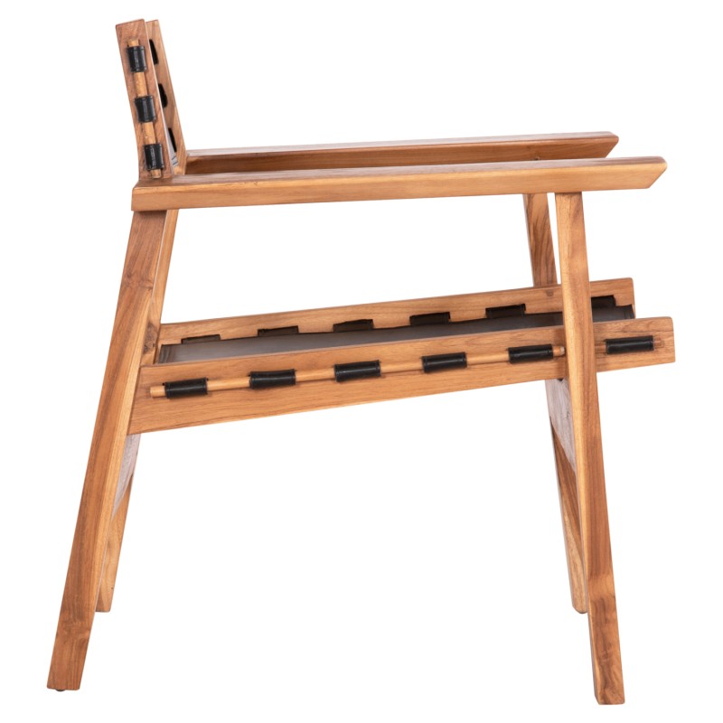 ΠΟΛΥΘΡΟΝΑ KONNA HM9928.01 TEAK ΞΥΛΟ ΣΕ ΦΥΣΙΚΟ-ΔΕΡΜΑ ΑΓΕΛΑΔΟΣ ΣΕ ΜΑΥΡΟ 80x64x73Υεκ.