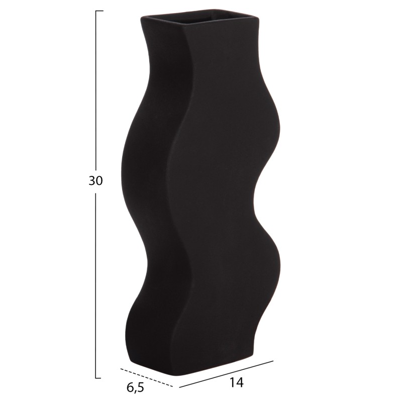 ΕΠΙΤΡΑΠΕΖΙΟ ΚΕΡΑΜΙΚΟ ΔΙΑΚΟΣΜΗΤΙΚΟ ΣΕΙΡΑ SEBOR HM4589.02 ΜΑΥΡΟ ΜΑΤ 14x6.5x30Υεκ