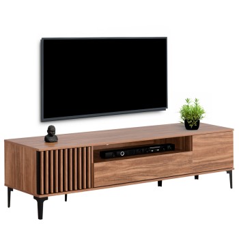 ΕΠΙΠΛΟ ΤΗΛΕΟΡΑΣΗΣ ΣΕΙΡΑ HARRY HM18008.01 ΜΕΛΑΜΙΝΗ ΦΥΣΙΚΟ ΞΥΛΟΥ-ΜΑΥΡΟ 200x40x47,5Υεκ.