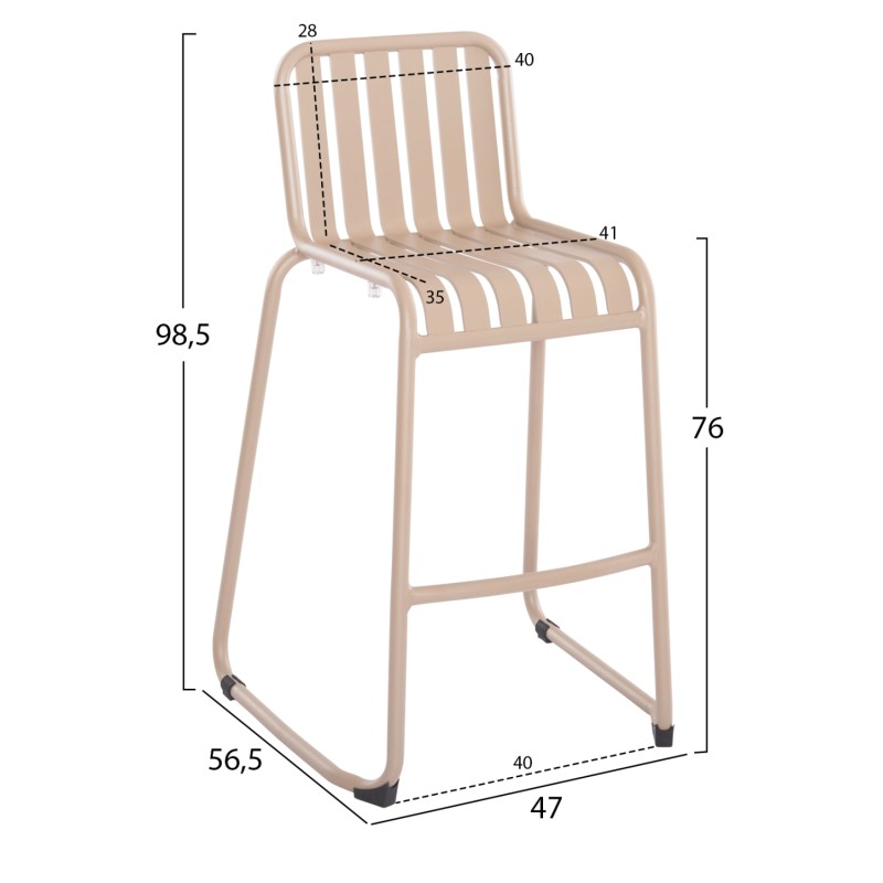 ΣΚΑΜΠΟ ΜΠΑΡ ΑΛΟΥΜΙΝΙΟΥ RACHEL HM6341.04 ΣΑΜΠΑΝΙ 59,5x55x101Υεκ.