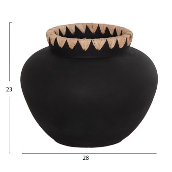 ΔΙΑΚΟΣΜΗΤΙΚΟ ΒΑΖΟ RENTON(M) HM4732 ΤΕΡΑΚΟΤΑ ΜΑΥΡH-ΠΛΕΞΗ ΨΑΘΑΣ ΣΤΟ ΣΤΟΜΙΟ Φ28x23Υεκ