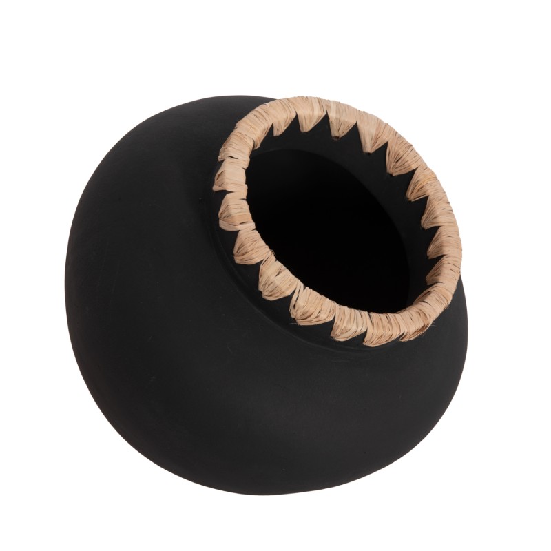 ΔΙΑΚΟΣΜΗΤΙΚΟ ΒΑΖΟ RENTON(M) HM4732 ΤΕΡΑΚΟΤΑ ΜΑΥΡH-ΠΛΕΞΗ ΨΑΘΑΣ ΣΤΟ ΣΤΟΜΙΟ Φ28x23Υεκ