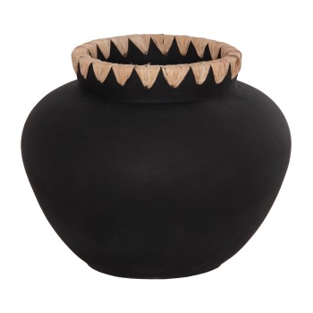 ΔΙΑΚΟΣΜΗΤΙΚΟ ΒΑΖΟ RENTON(M) HM4732 ΤΕΡΑΚΟΤΑ ΜΑΥΡH-ΠΛΕΞΗ ΨΑΘΑΣ ΣΤΟ ΣΤΟΜΙΟ Φ28x23Υεκ